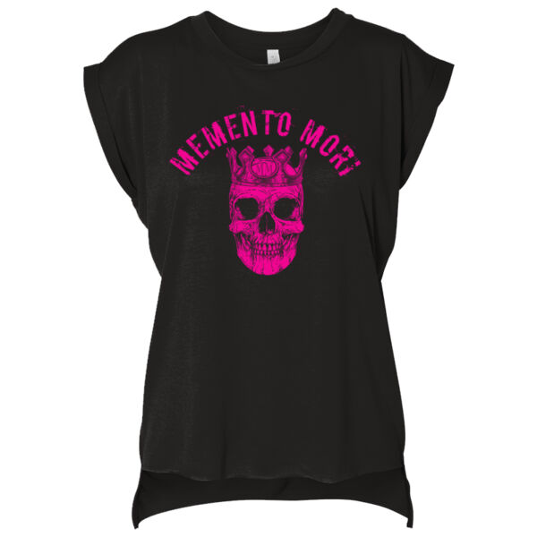 Memento Mori Ladies Flowy Muscle Tee with Rolled Cuffs  Thumbnail